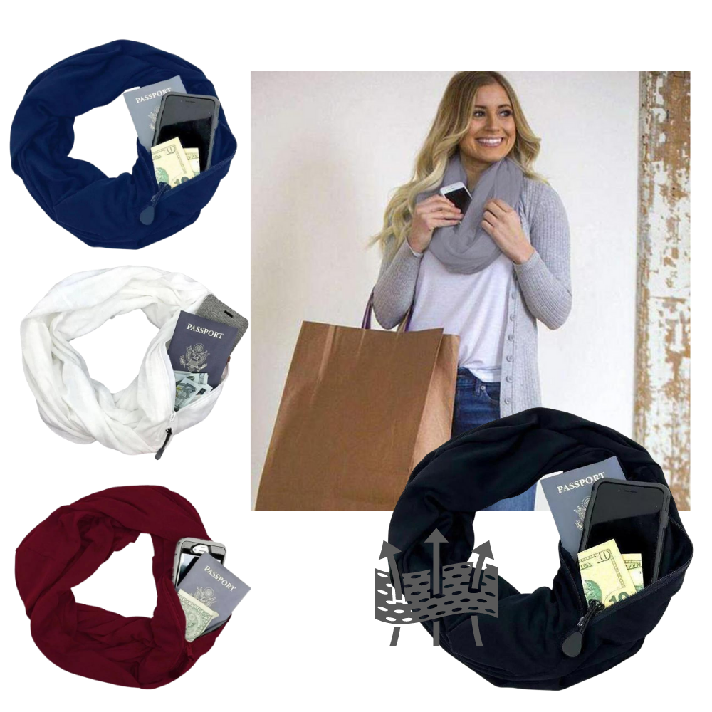 Écharpe chaude avec une poche cachée - Ozerty