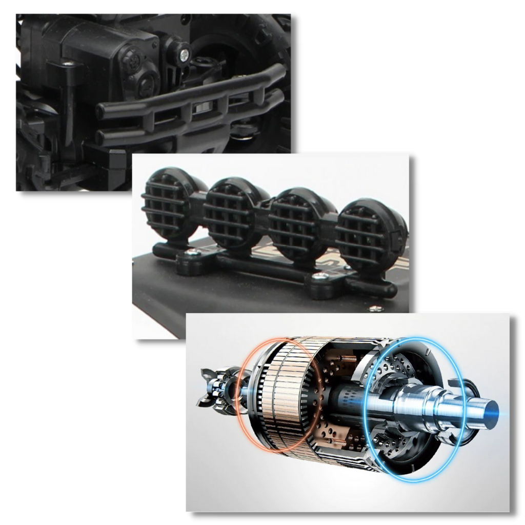 Voiture tout-terrain 4 roues motrices télécommandée - Ozerty