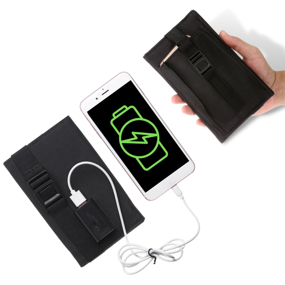 Chargeur portable à panneau solaire avec 2 ports USB - Ozerty