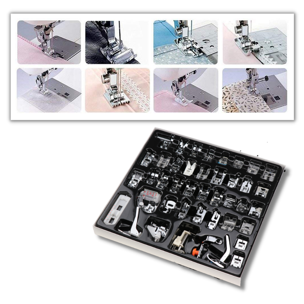 Lot de 32/42 pieds-de-biche pour machine à coudre - Ozerty