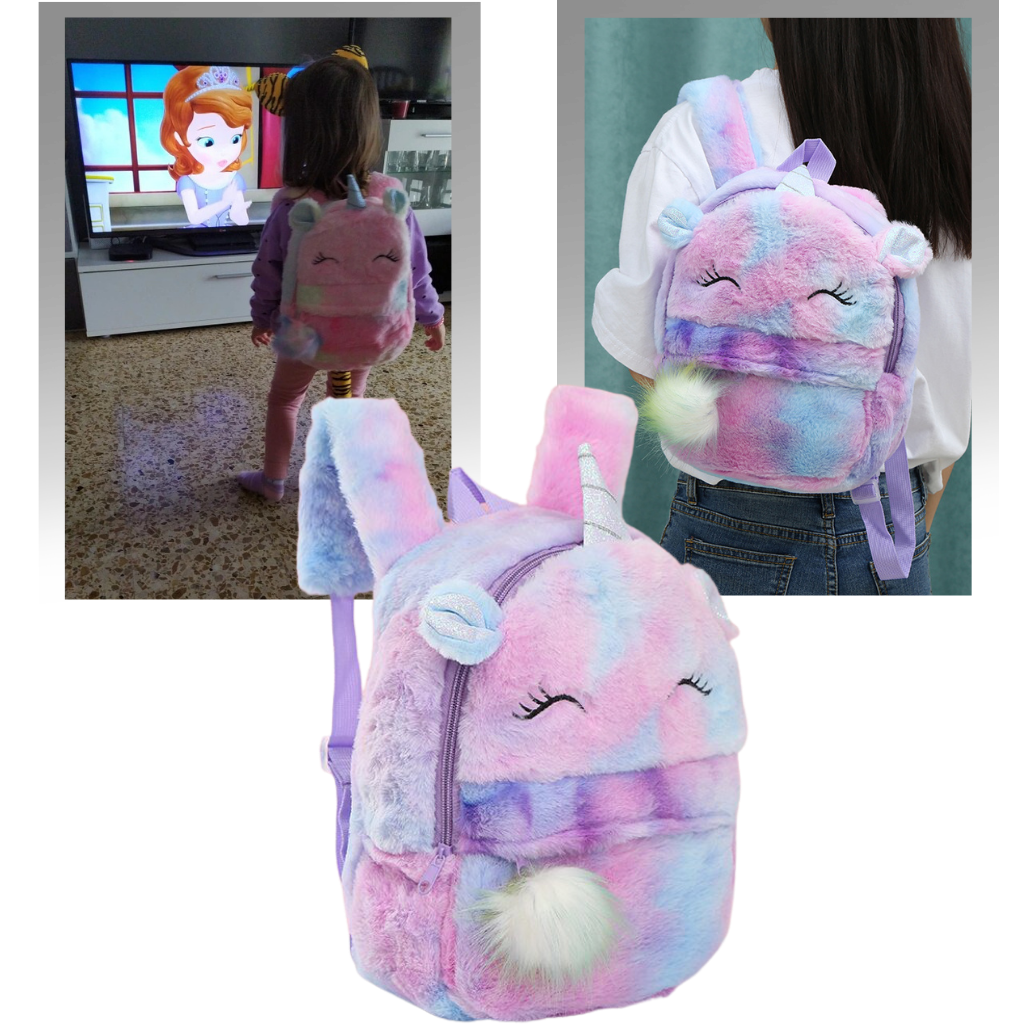Sac à dos de Licorne en peluche pour filles - Ozerty