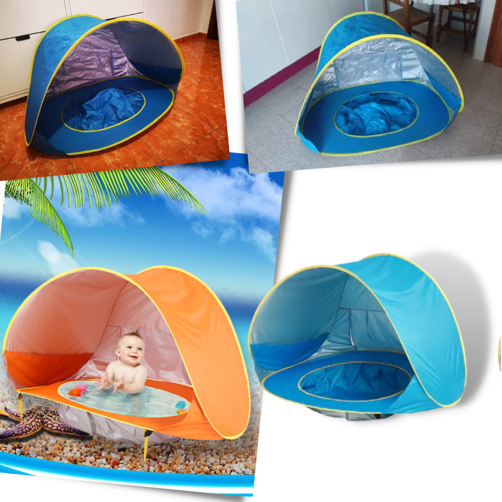Tente de plage portative pour bébé avec mini-piscine - Ozerty