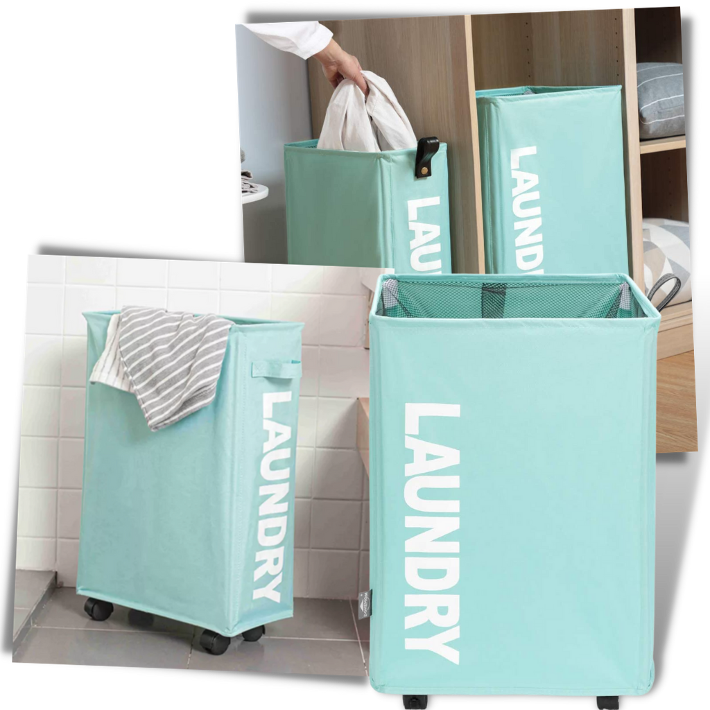 Panier à linge portable à roulettes - Ozerty