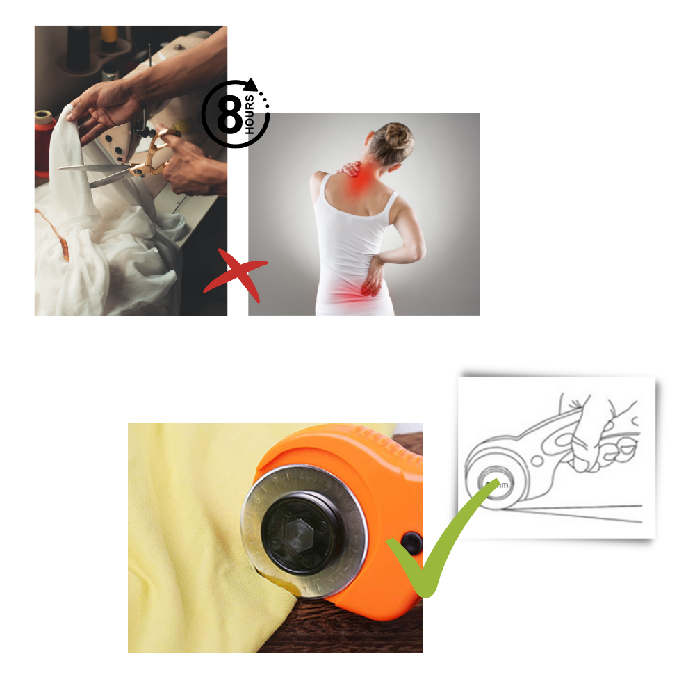 Coupeur rotatif pour tissus avec cinq lames de 45 mm - Ozerty