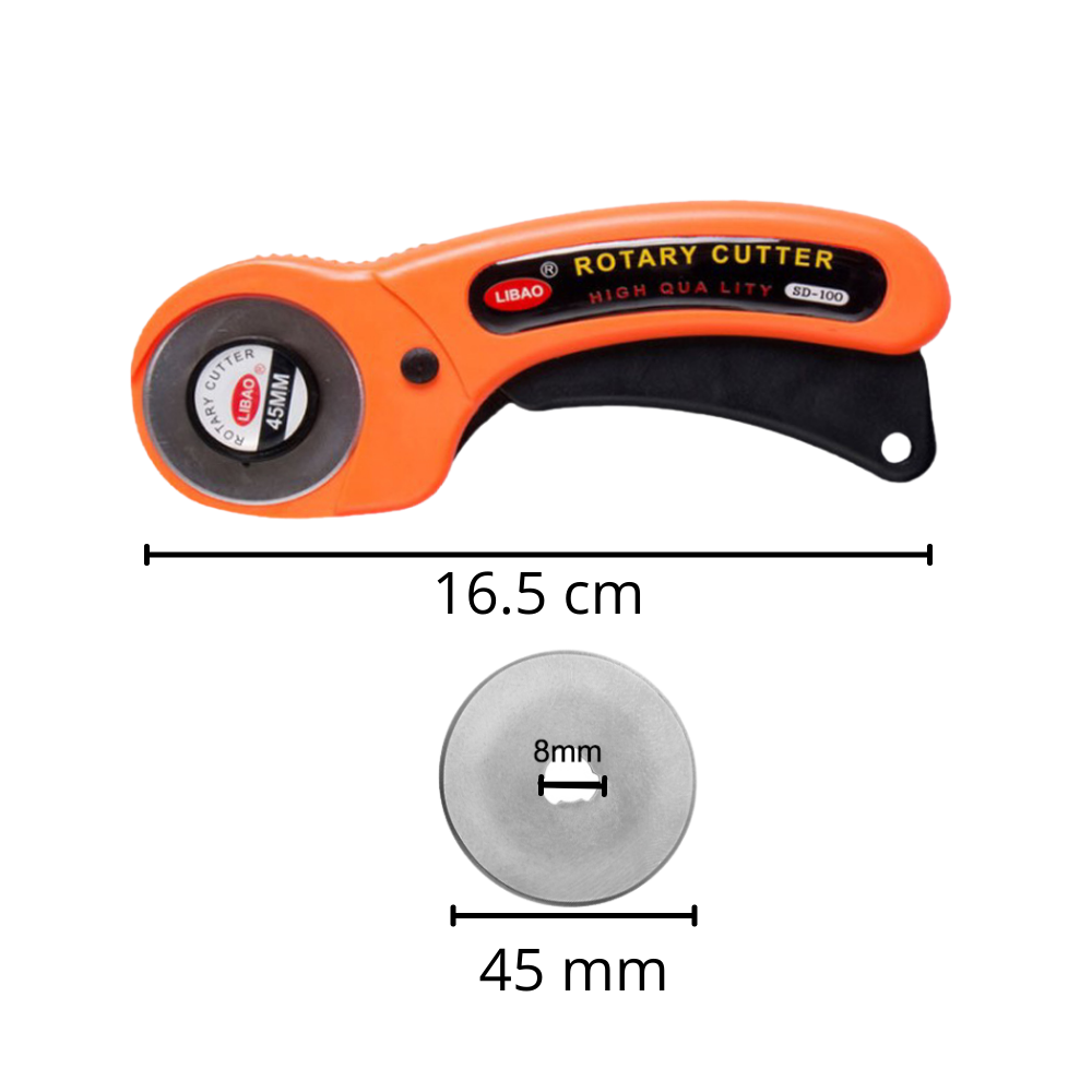 Coupeur rotatif pour tissus avec cinq lames de 45 mm - Ozerty