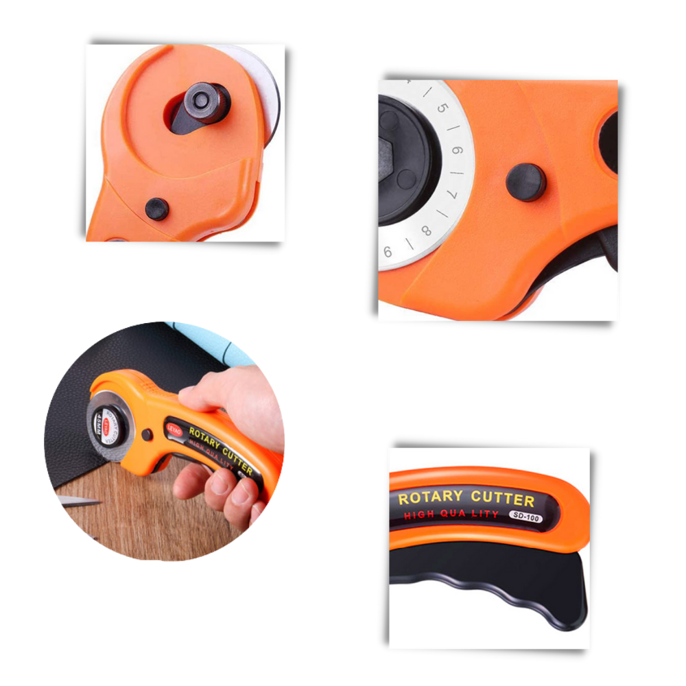 Coupeur rotatif pour tissus avec cinq lames de 45 mm - Ozerty