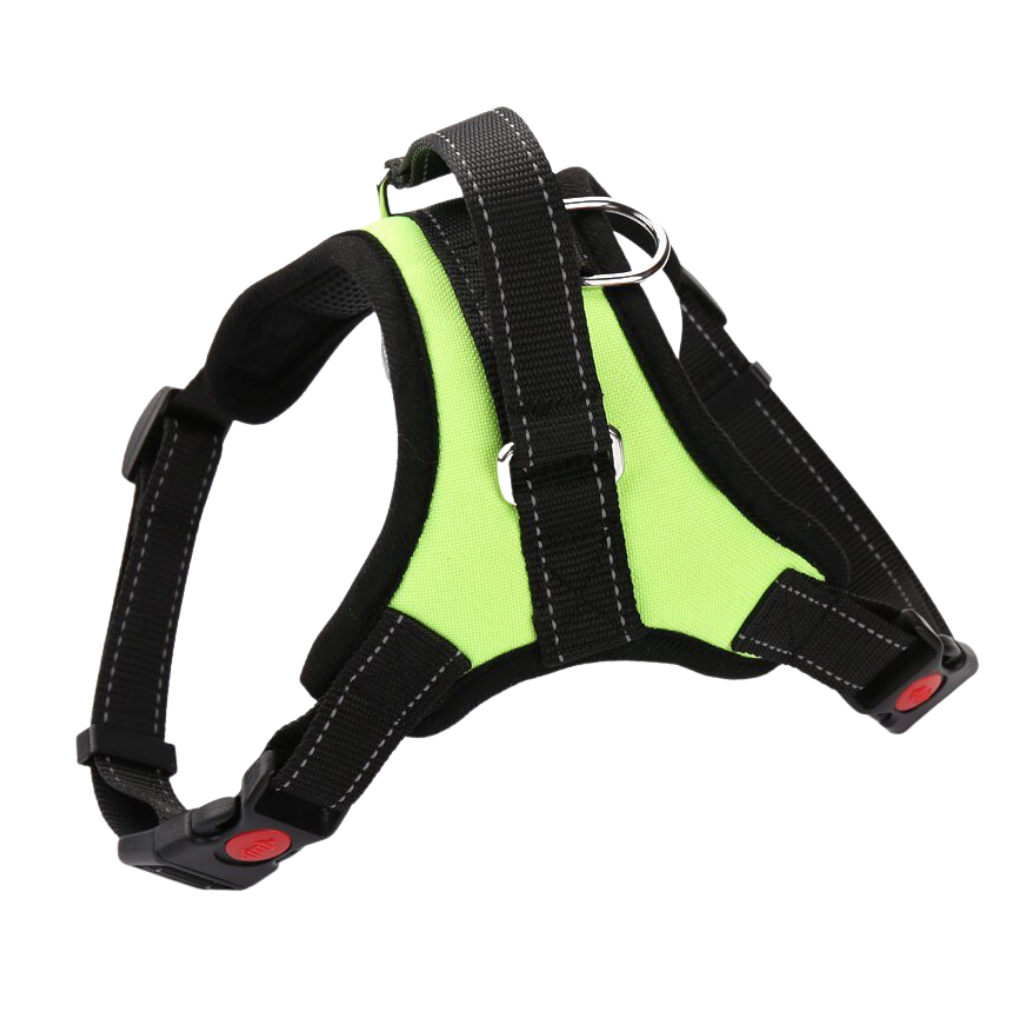 Adjustable dog harness with reflective stripe