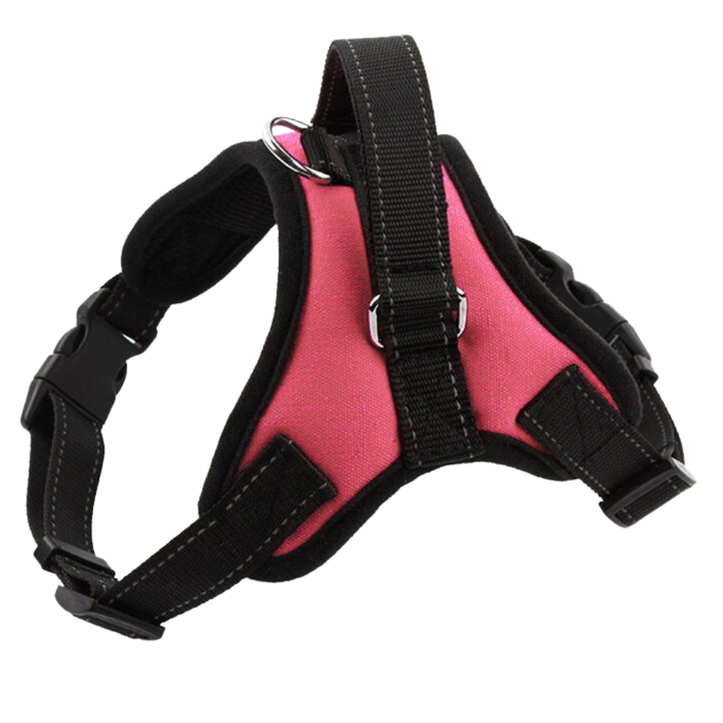 Adjustable dog harness with reflective stripe