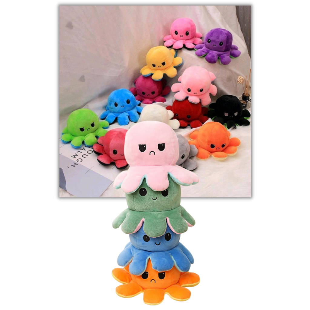 Peluche réversible mini poulpe - Ozerty