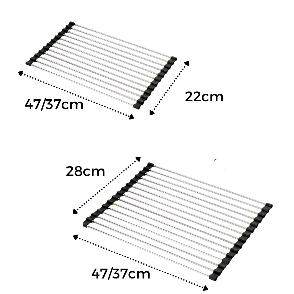 Egouttoir enroulable en acier inoxydable pour la vaisselle et les aliments - Ozerty