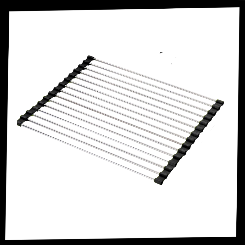 Egouttoir enroulable en acier inoxydable pour la vaisselle et les aliments - Ozerty