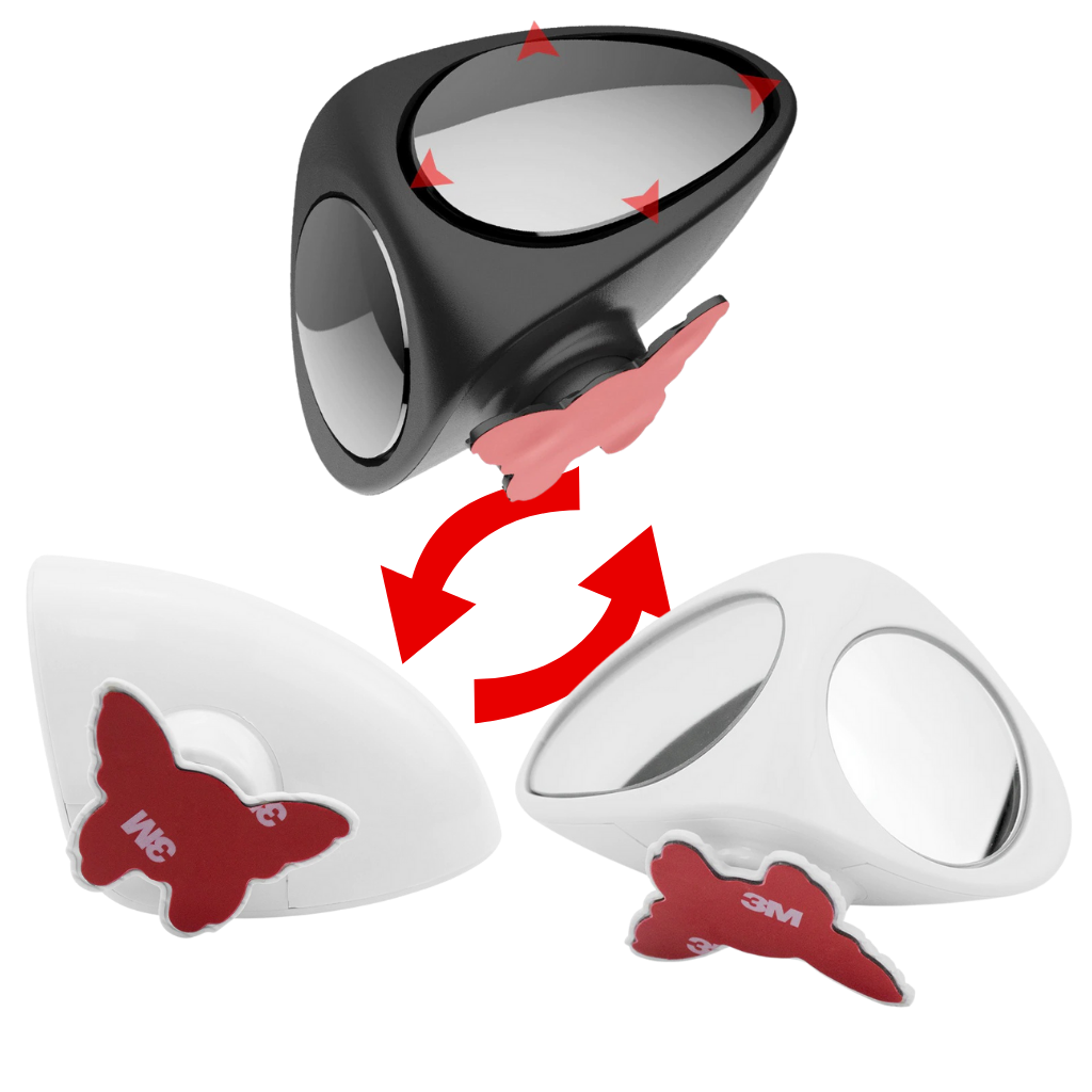 Rétroviseur de voiture rotatif à 2 côtés pour angle mort - Ozerty