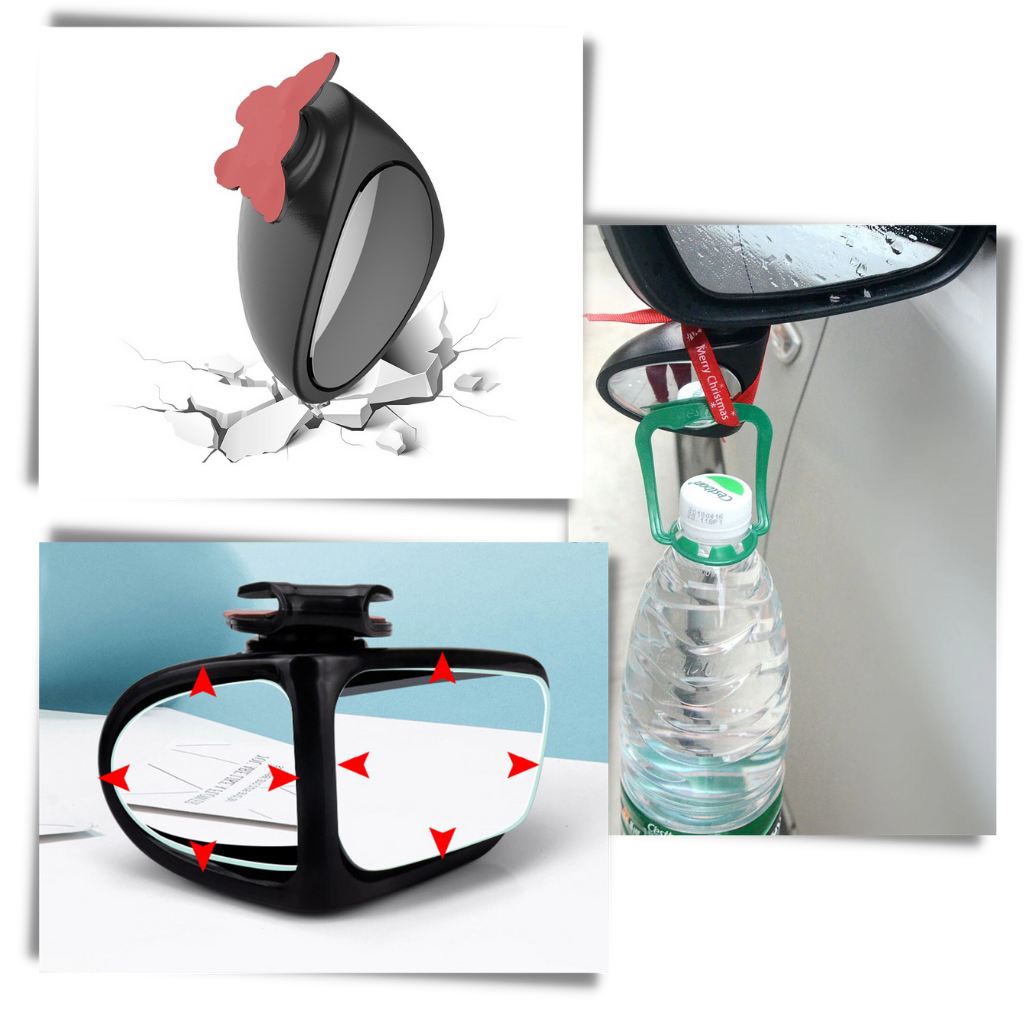 Rétroviseur de voiture rotatif à 2 côtés pour angle mort - Ozerty