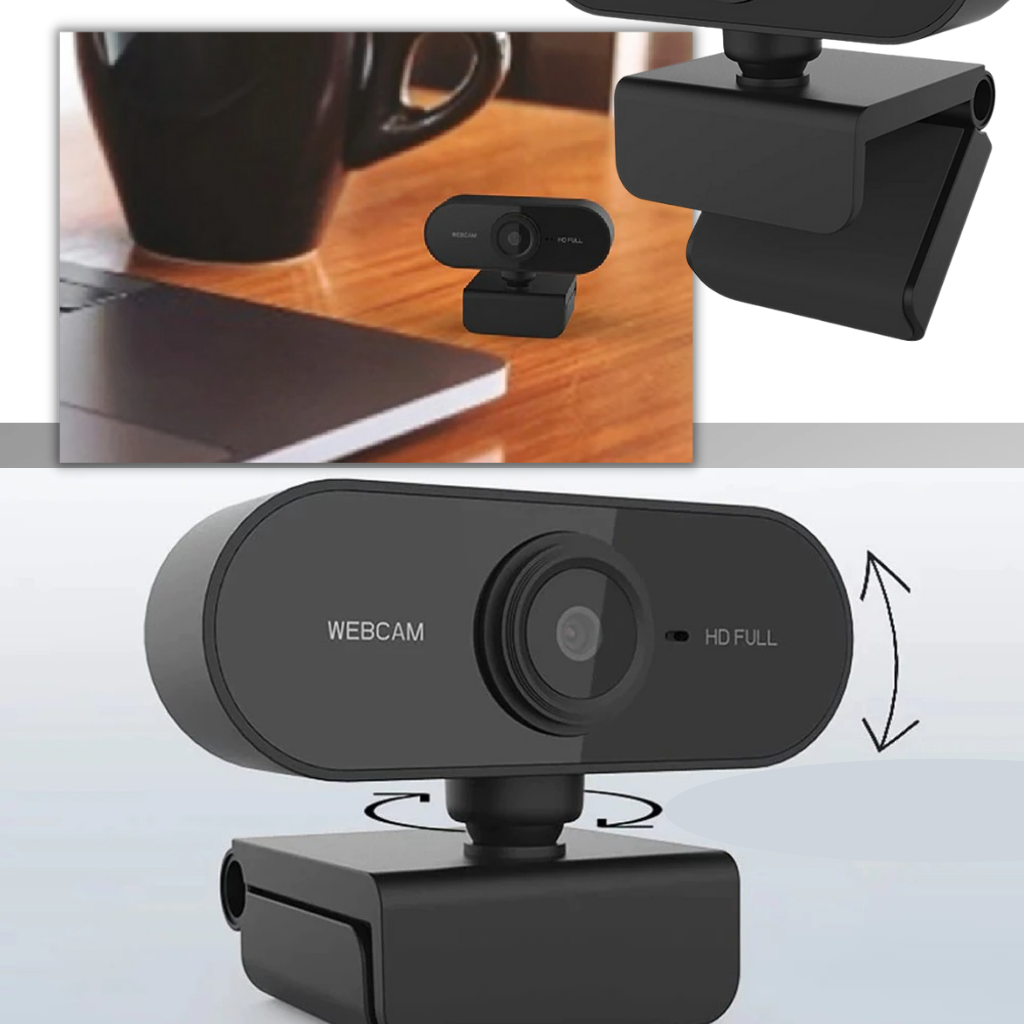 Webcam USB HD 1080p rotative avec microphone - Ozerty