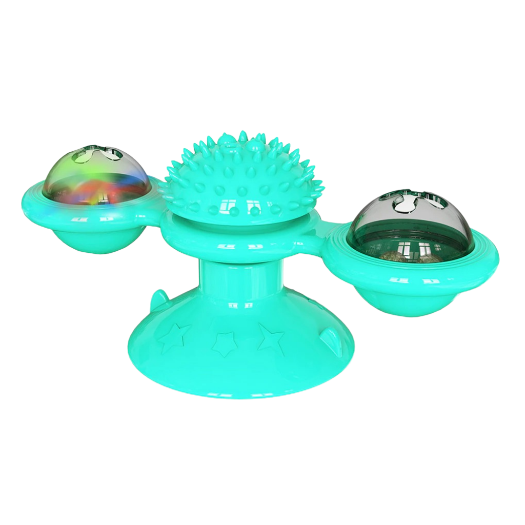 Cat toy "rotating windmill" with brush
