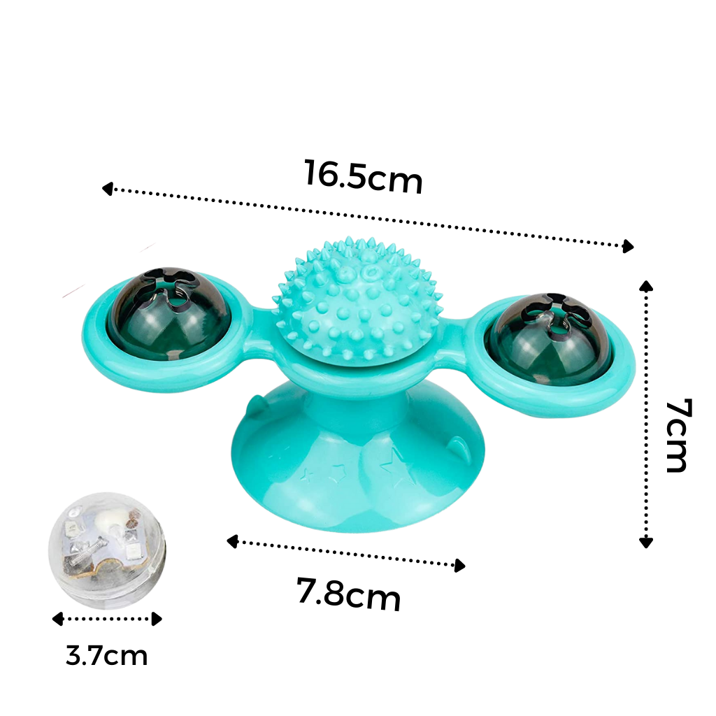 Jouet pour chat "moulin à vent rotatif" avec brosse - Ozerty