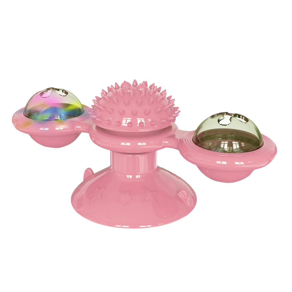 Cat toy "rotating windmill" with brush