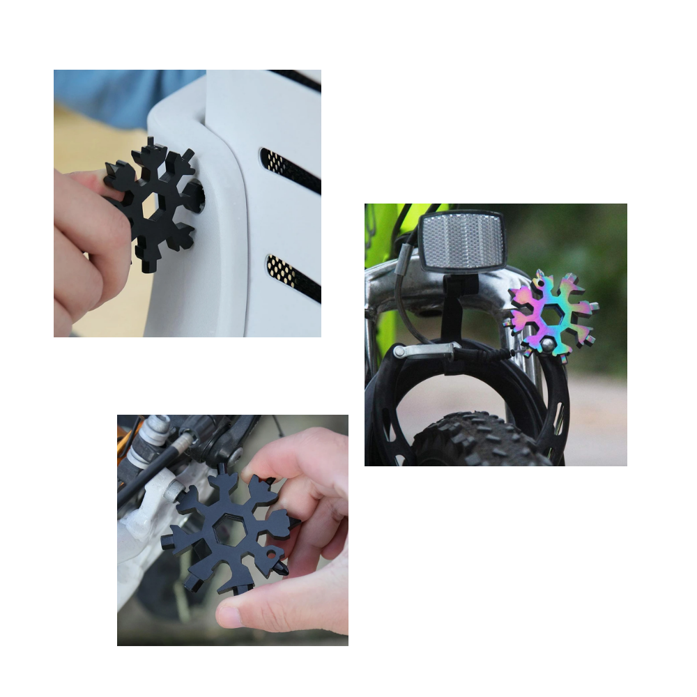 Outil multifonctionnel 18-en-1 en forme de flocon de neige en acier inoxydable - Ozerty