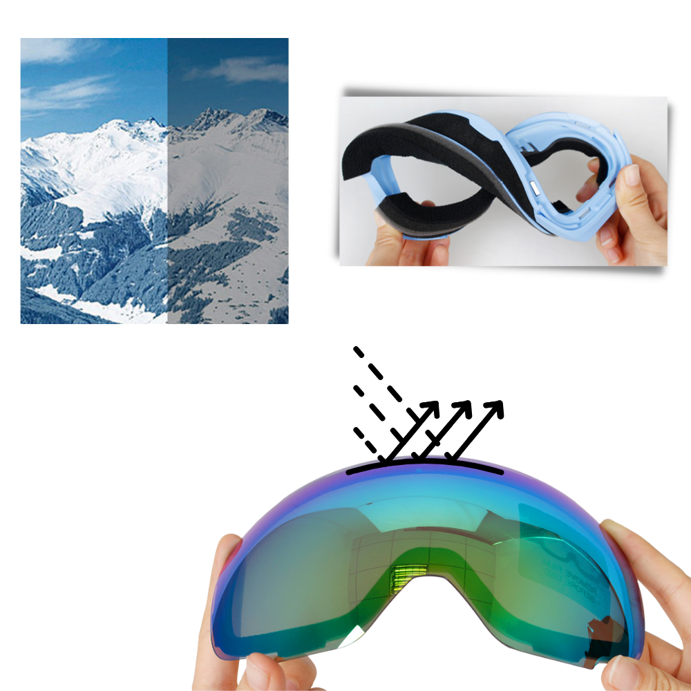 Lunettes de protection pour la neige avec pack de verres - Ozerty