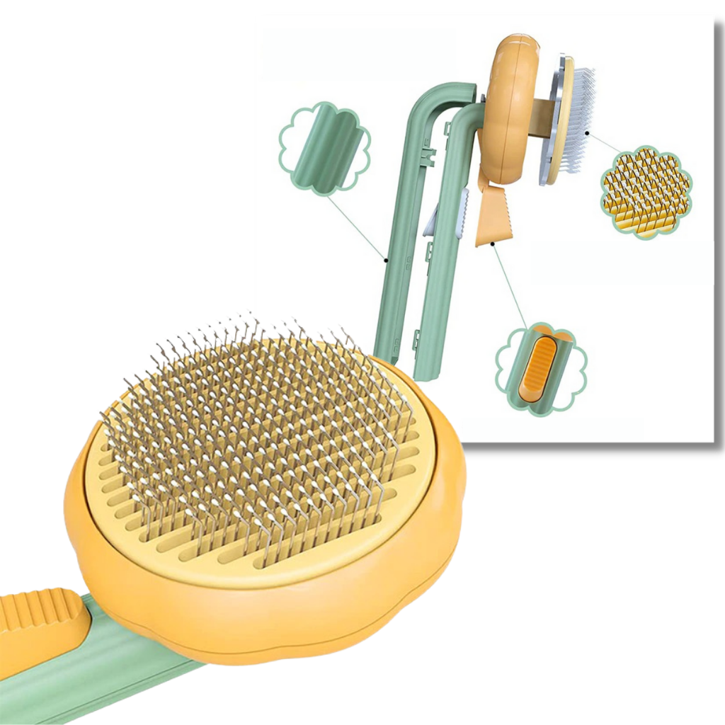 Brosse autonettoyante en forme de citrouille pour animaux de compagnie - Ozerty