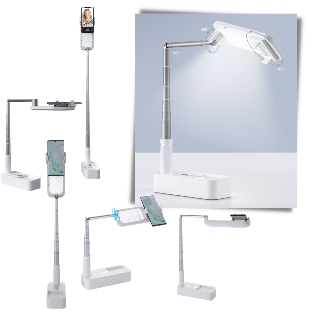 Support pour smartphone Kit d'éclairage bluetooth intégré - Ozerty