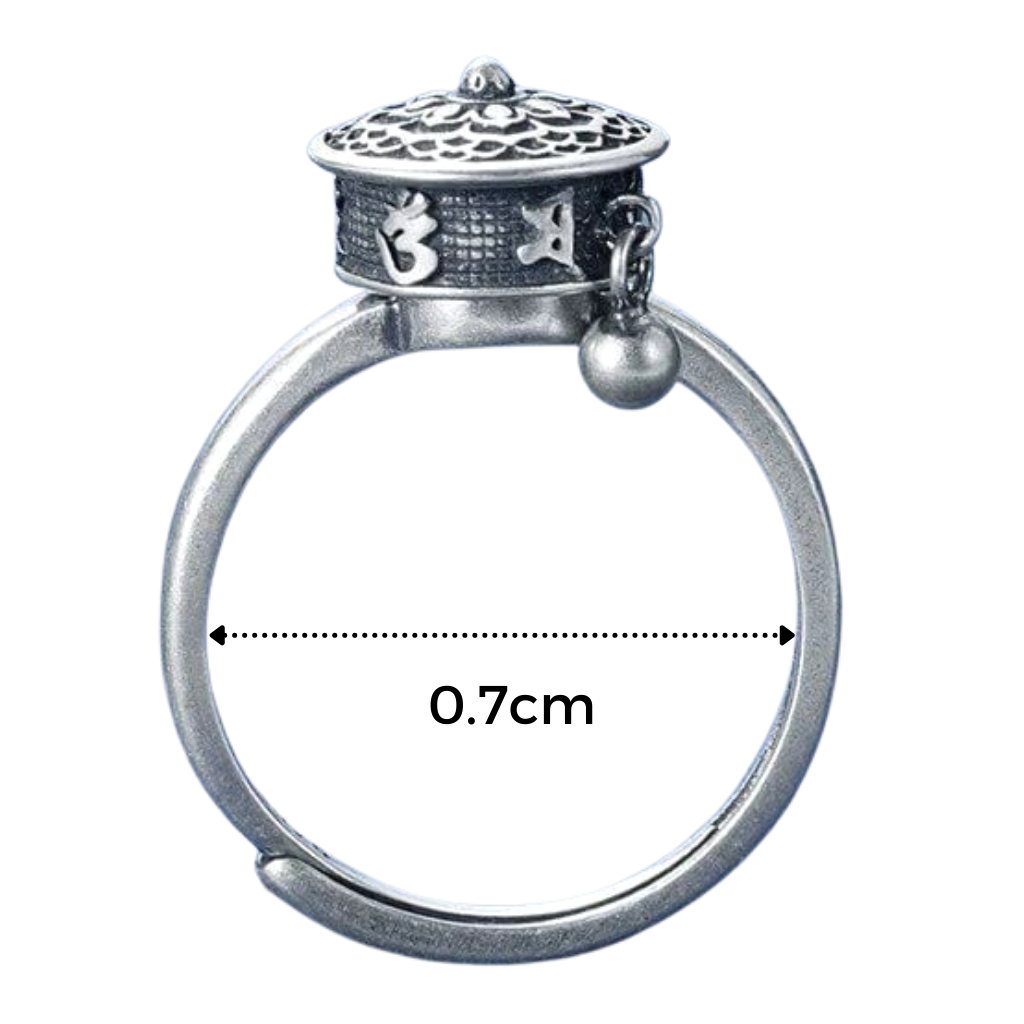 Bague pour femme avec mantra bouddhiste rotatif - Ozerty