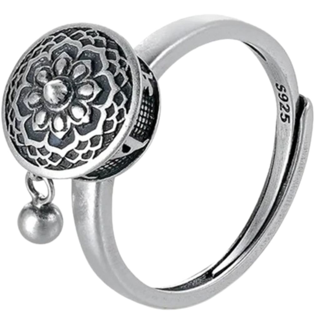 Bague pour femme avec mantra bouddhiste rotatif - Ozerty