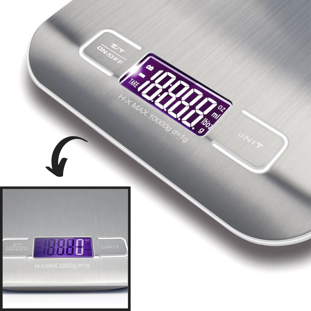Balance de cuisine numérique LCD en acier inoxydable - Ozerty