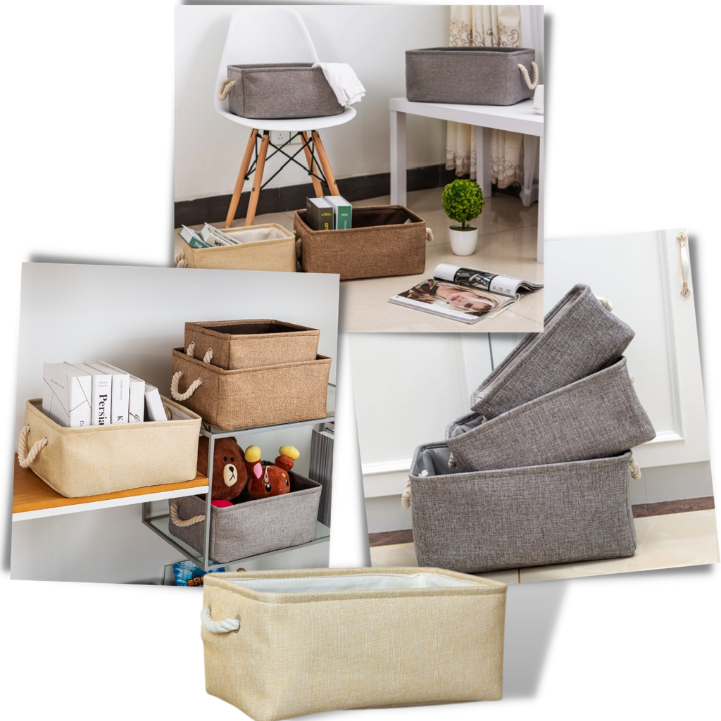 Panier à linge élégant avec poignées en corde - Ozerty