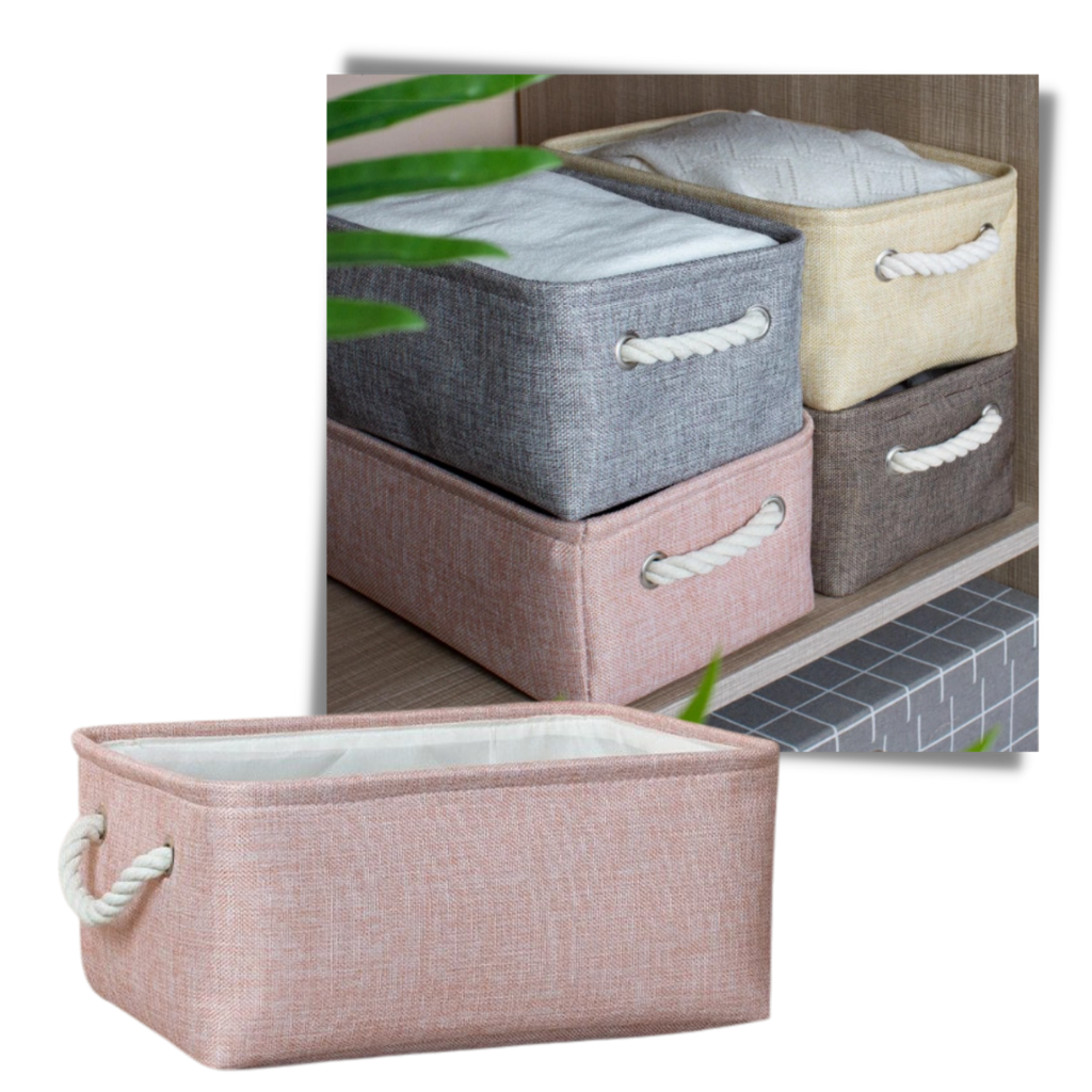 Panier à linge élégant avec poignées en corde - Ozerty