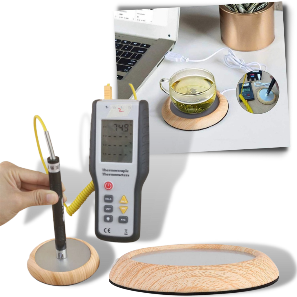 Chauffe-tasse USB électrique en bois - Ozerty