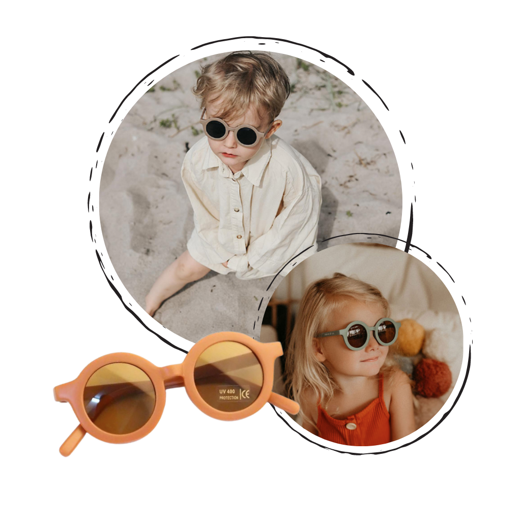 Lunettes de soleil rondes vintage pour enfant de 1 an à 5 ans - Ozerty
