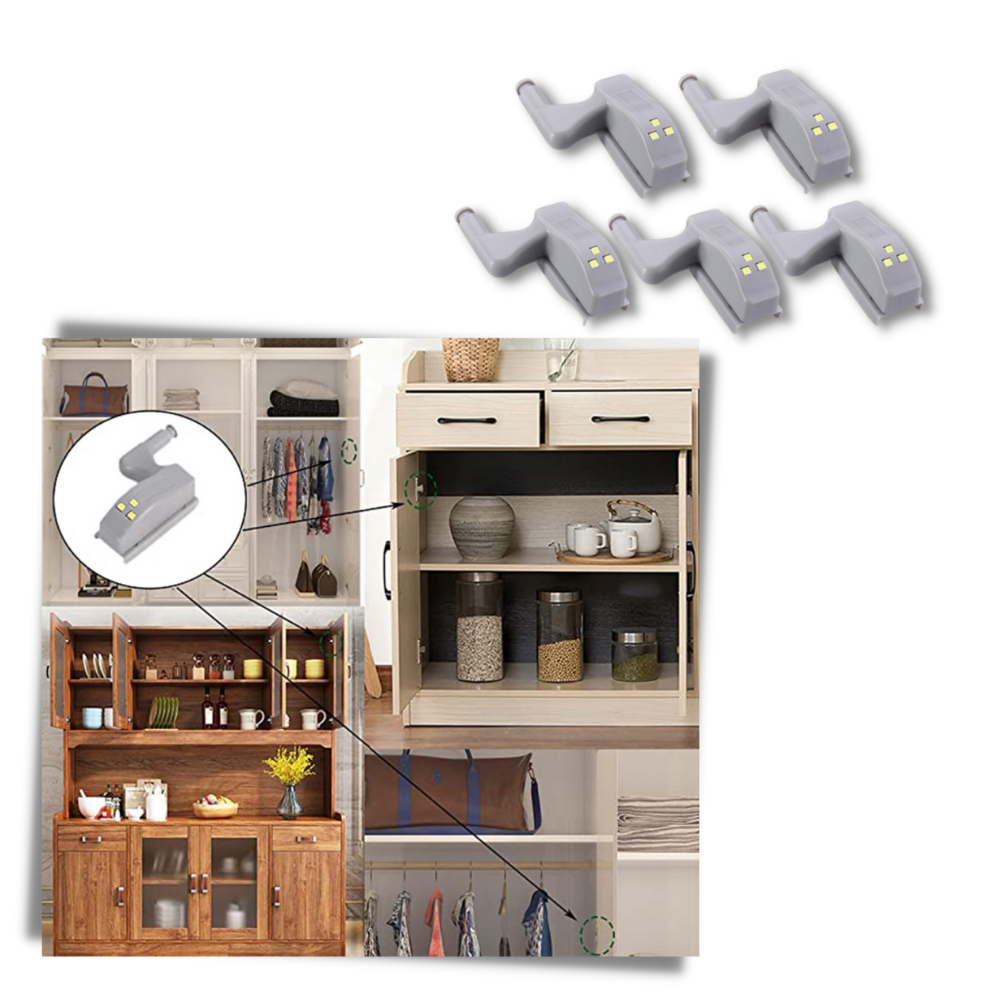 Lot de 3 lumières LED pour charnières - Ozerty