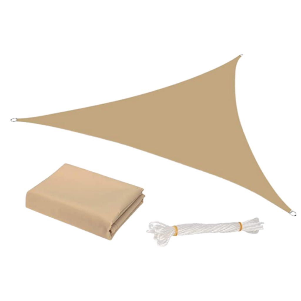 Water-resistant triangular shade sail
