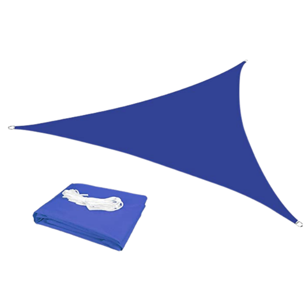Water-resistant triangular shade sail