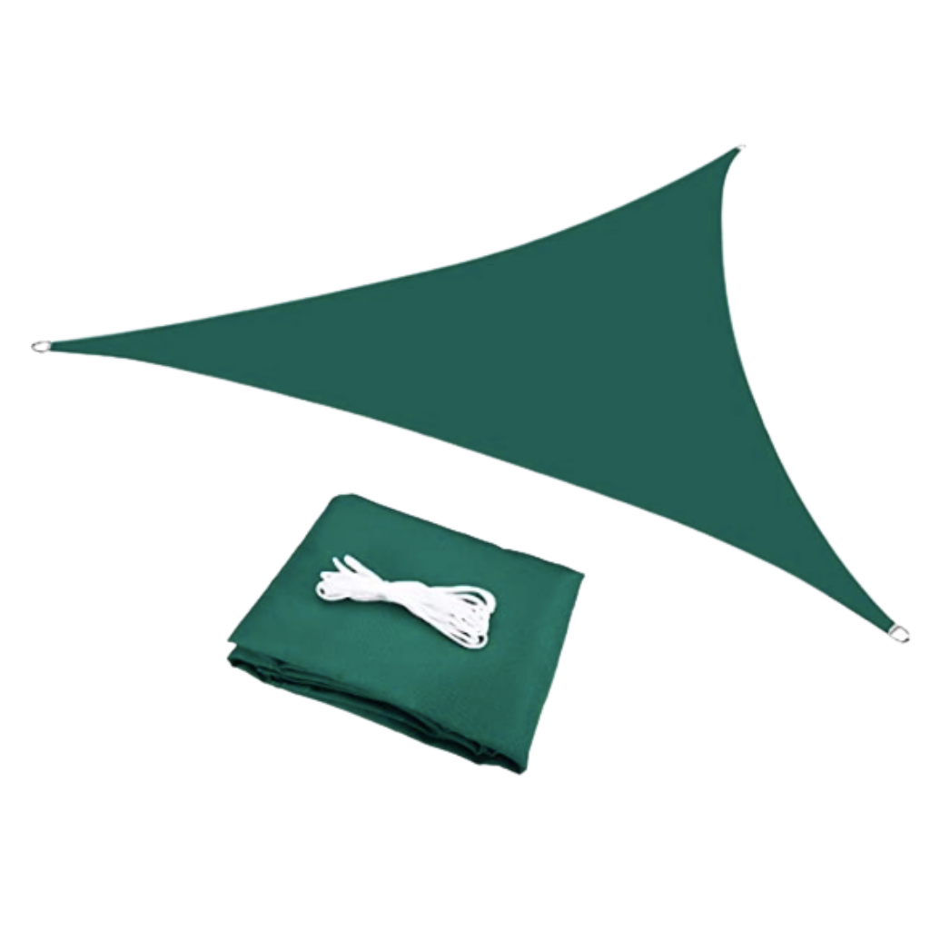 Water-resistant triangular shade sail