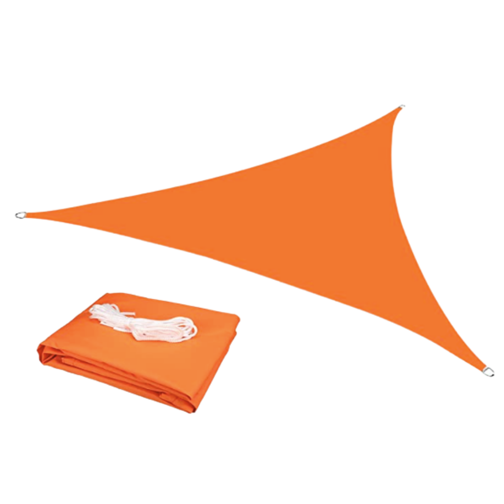 Water-resistant triangular shade sail