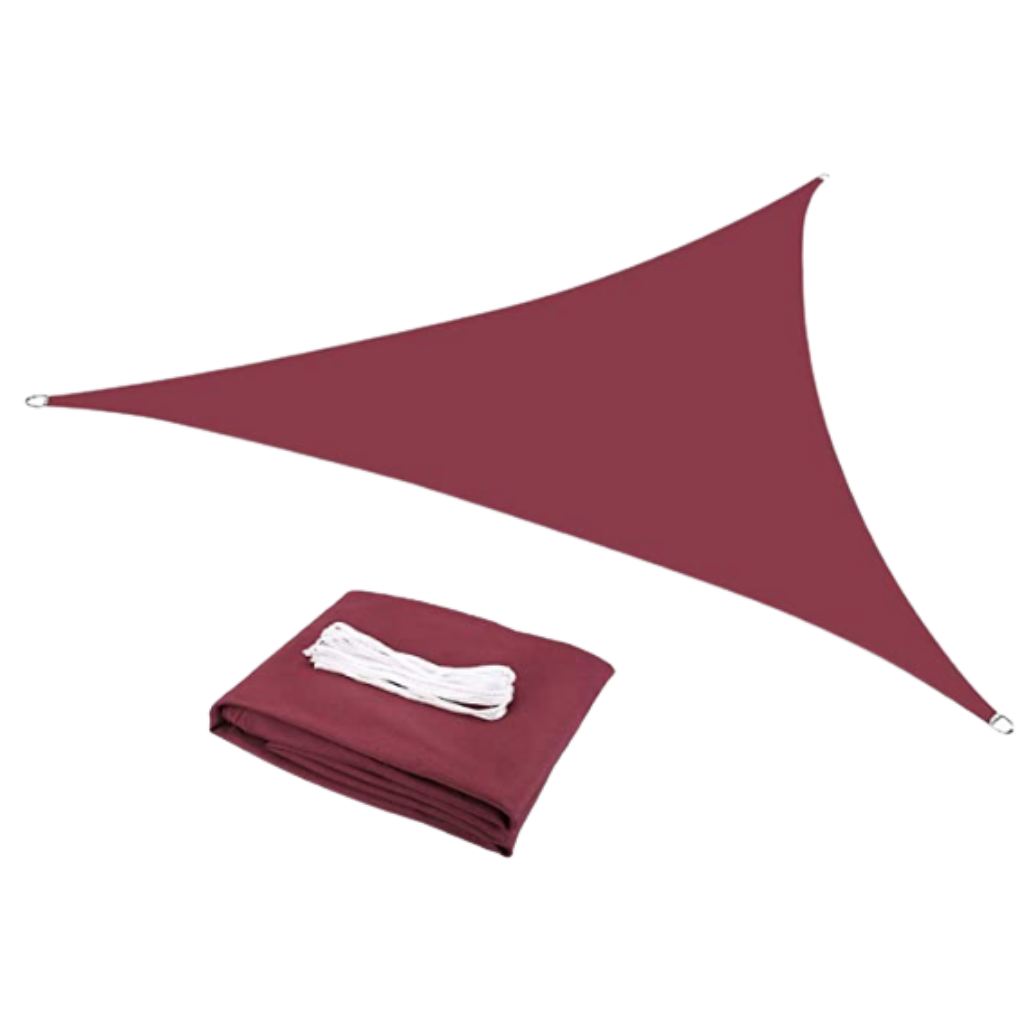 Water-resistant triangular shade sail