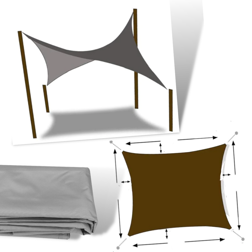 Voile d'ombrage rectangulaire résistant aux intempéries - Ozerty