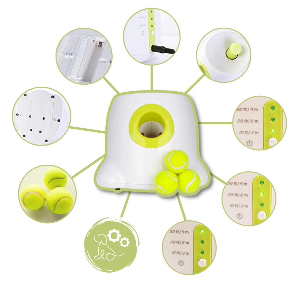 Lanceur de balles automatique  pour chiens - Ozerty