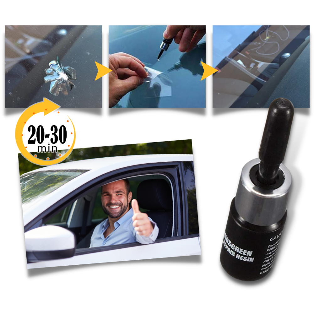 Kit fluide de réparation de vitres fissurées - Ozerty, Kit de réparation du verre du pare-brise - Ozerty