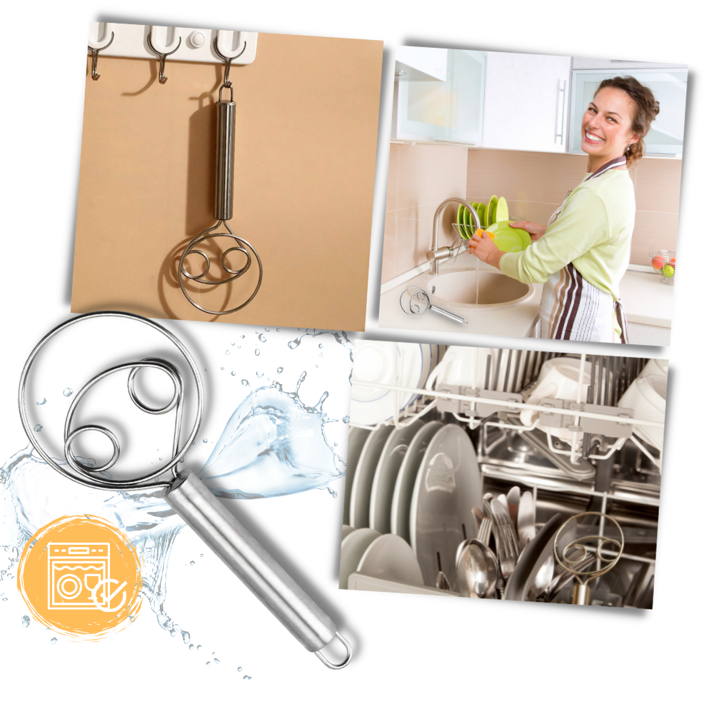 Fouet à pâte danois en acier inoxydable sans effort - Ozerty