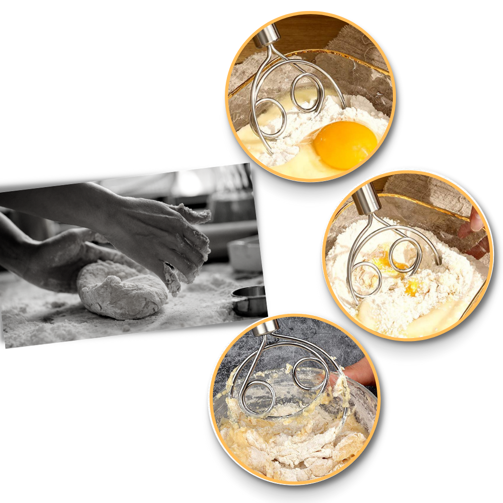 Fouet à pâte danois en acier inoxydable sans effort - Ozerty