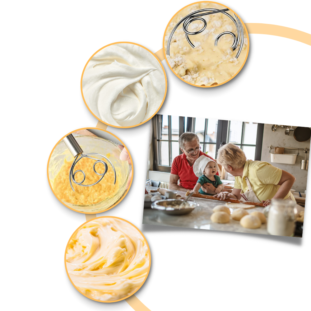 Fouet à pâte danois en acier inoxydable sans effort - Ozerty