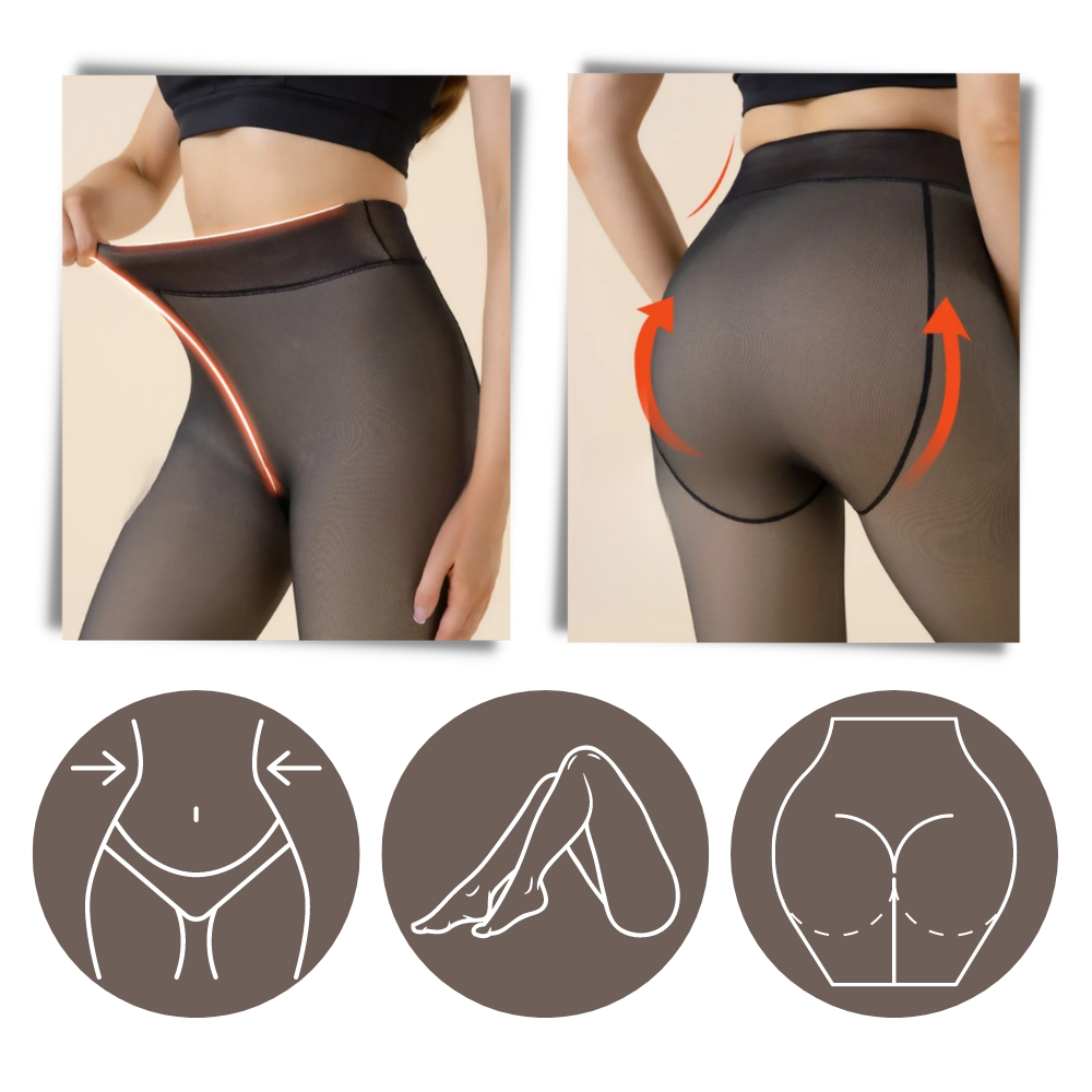 Faux collants translucides doublés polaire - Ozerty