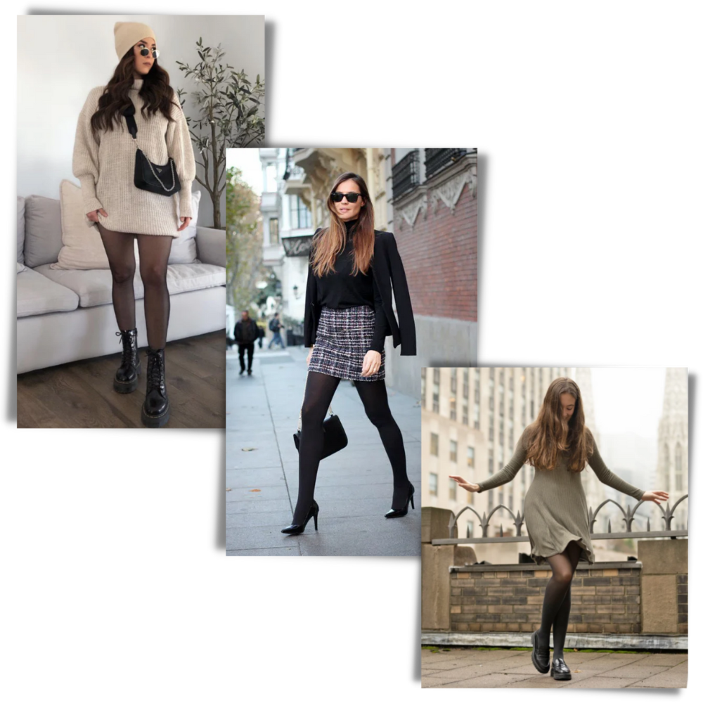 Faux collants translucides doublés polaire - Ozerty