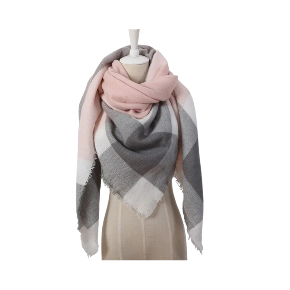 Écharpe en cachemire à carreaux en Mohair -Venise - Ozerty