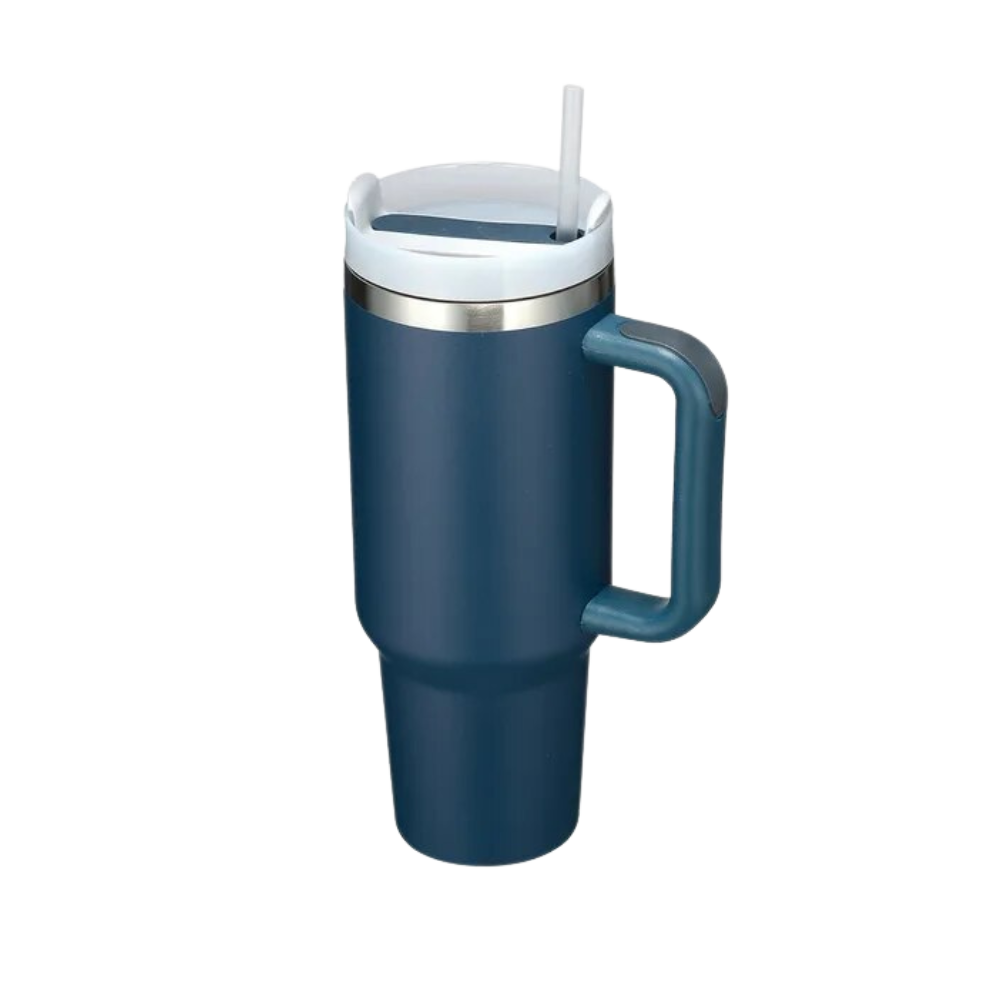 Mug Grande Capacité pour voiture avec Poignée -Bleu denim - Ozerty