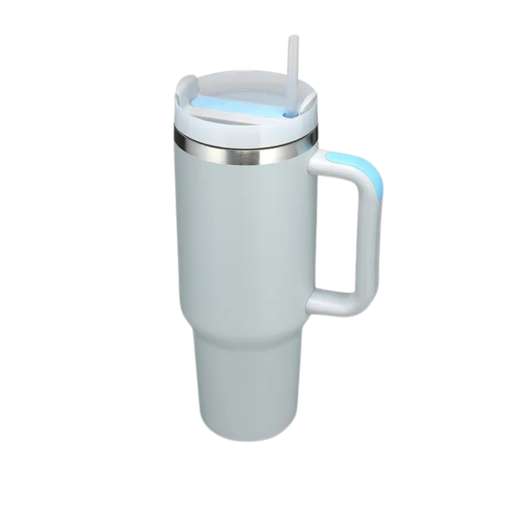 Mug Grande Capacité pour voiture avec Poignée -Gris clair - Ozerty