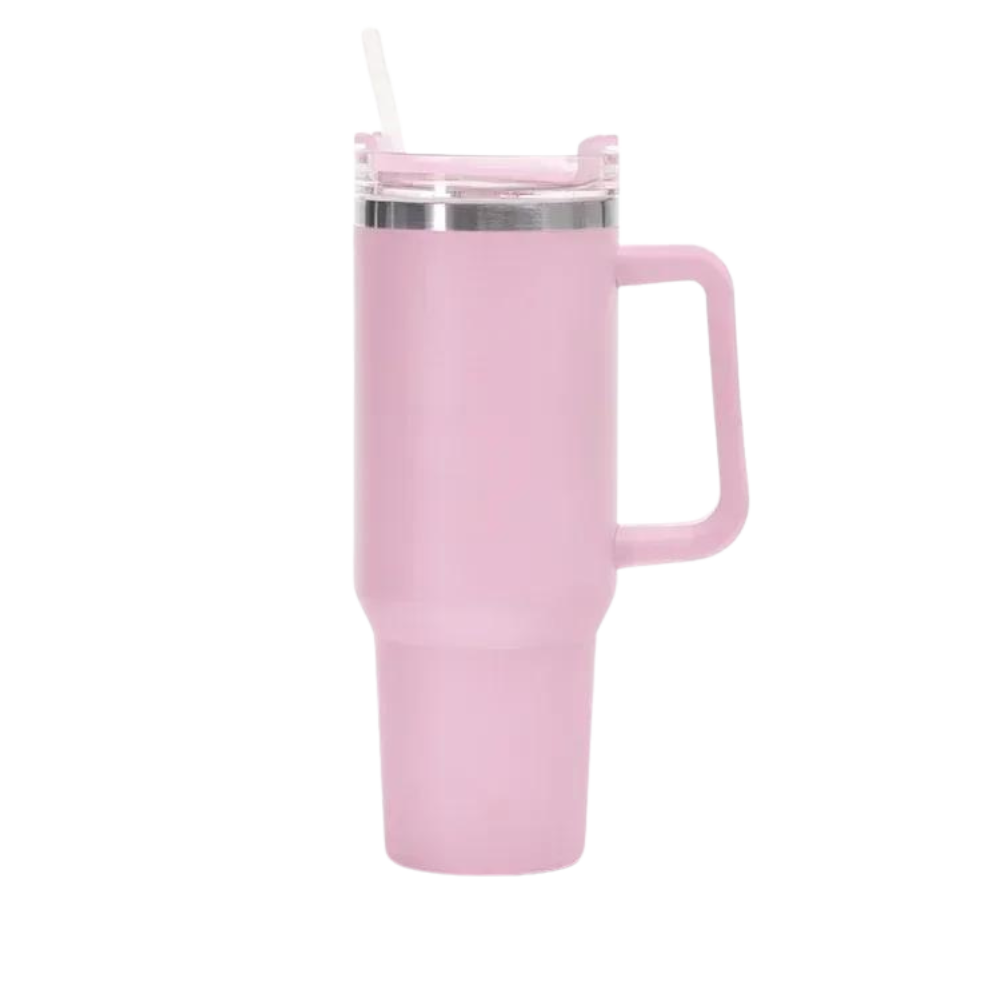 Mug Grande Capacité pour voiture avec Poignée -Rose - Ozerty